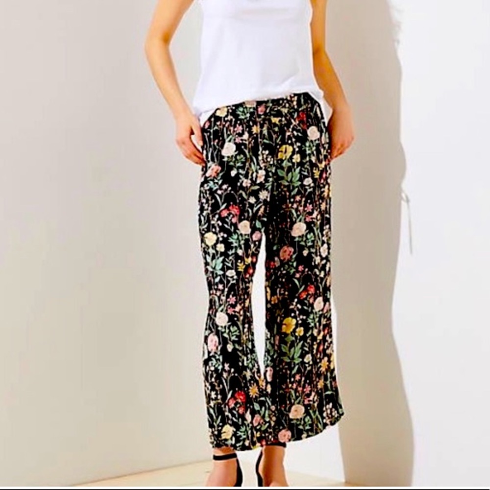 Loft Petites Floral Drawstring Pants Size XSP